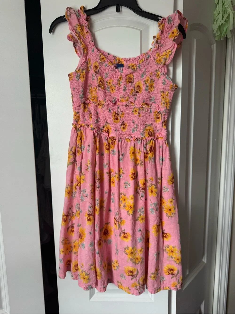 Old Navy Pink Dress with Yellow Floral Print